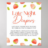 Strawberry Late Night Diapers Berry Sweet Shower Poster (Voorkant)