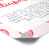 Strawberry Late Night Luiers Baby shower teken Poster (Hoek)