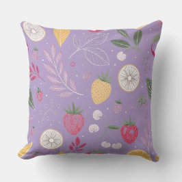 Strawberry Lemon Botanical Pattern Sierkussen