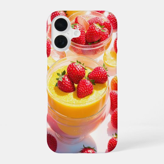 Strawberry Lemon Dessert Phone Case iPhone 16 Hoesje (Achterkant)