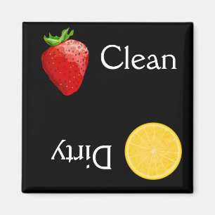 Strawberry Lemon Fruit Clean Dirty Dishwasmachine Magneet