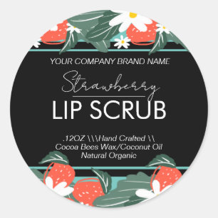 Strawberry Lip Business Packaging Square Sticker