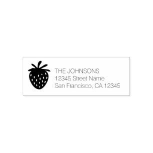 Strawberry logo custom zelfinktende adresstempels  stempel
