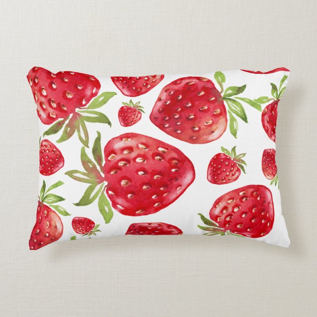 Strawberry Love Accent Pillow Kussen (Voorkant)