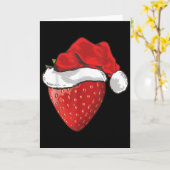 Strawberry Lover Gift Santa Hat Strawberry Christm Kaart (Gele Bloem)