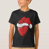 Strawberry Lover Gift Santa Hat Strawberry Christm T-shirt (Voorkant)