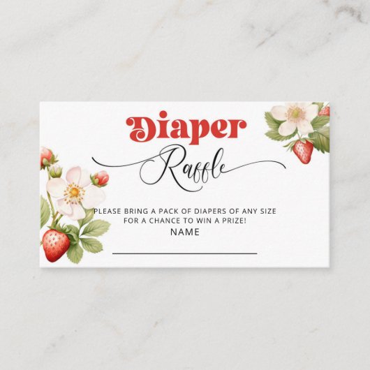 Strawberry luier loterij ticket informatiekaartje (Voorkant)