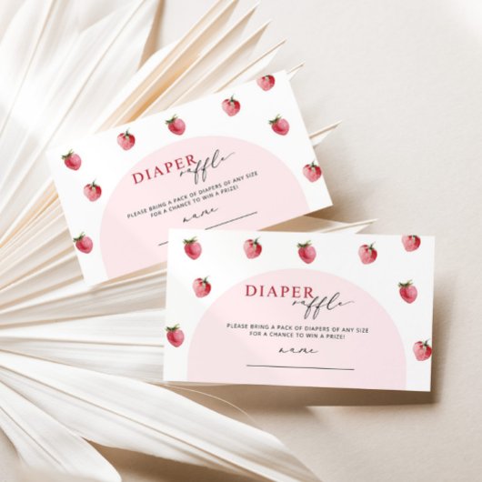 Strawberry luier loterij ticket informatiekaartje