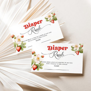 Strawberry luier loterij ticket informatiekaartje