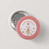 Strawberry Magical Fairy Girl Eerste Verjaardagsfe Ronde Button 3,2 Cm (Voorkant /achterkant)