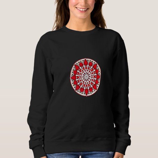Strawberry Mandala Red Berry Fruit Pattern Food Trui (Voorkant)