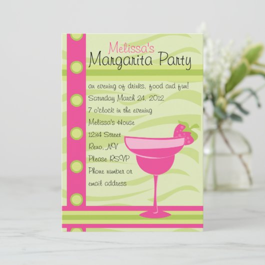 Strawberry Margarita Kaart (Staand voorkant)