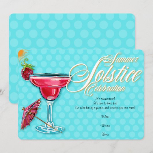 Strawberry Marguerita Summer Solstice Kaart (Voorkant / Achterkant)