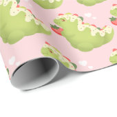 Strawberry Matcha Dinosaur  Cadeaupapier (Rol Hoek)