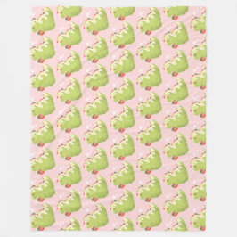 Strawberry Matcha Dinosaur  Fleece Deken
