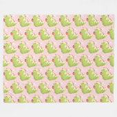 Strawberry Matcha Dinosaur  Fleece Deken (Voorkant (Horizontaal))