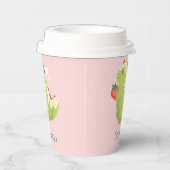 Strawberry Matcha Dinosaur  Papieren Bekers (Rechts)