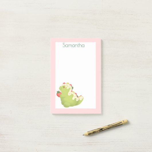 Strawberry Matcha Dinosaur  Post-it® Notes (Op bureau)
