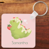 Strawberry Matcha Dinosaur  Sleutelhanger (Achterkant)