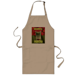 Strawberry Matcha Latte Poster – Trendy Café Drank Lang Schort