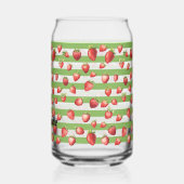 Strawberry Matcha Stripes Personalize  Blikvorm Glas (Links)