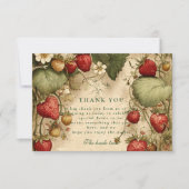 Strawberry Meadow Vintage Bridal Shower Bedankkaart (Voorkant)