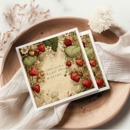 Strawberry Meadow Vintage Bridal Shower Servet