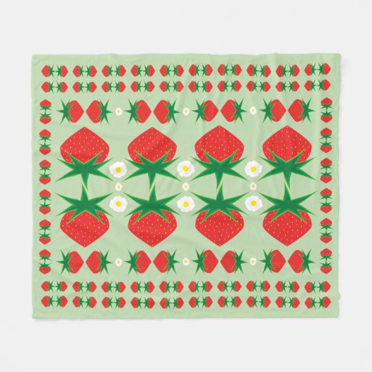 Strawberry Medium Fleece Blanket Deken (Voorkant (Horizontaal))