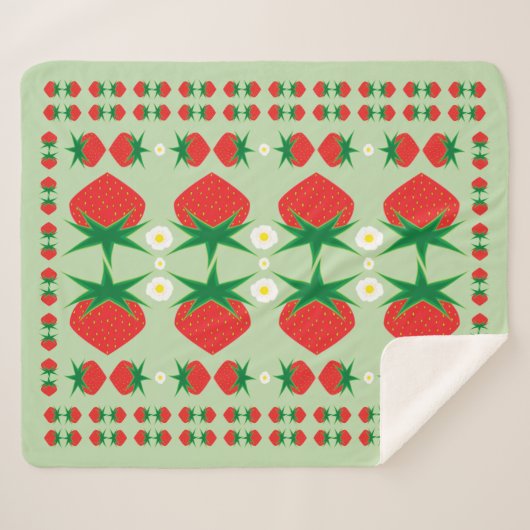 Strawberry Medium Sherpa Blanket Sherpa Deken (Voorkant (horizontaal))