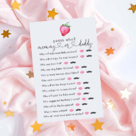 Strawberry Meisje Baby shower "Raad eens wie" spel