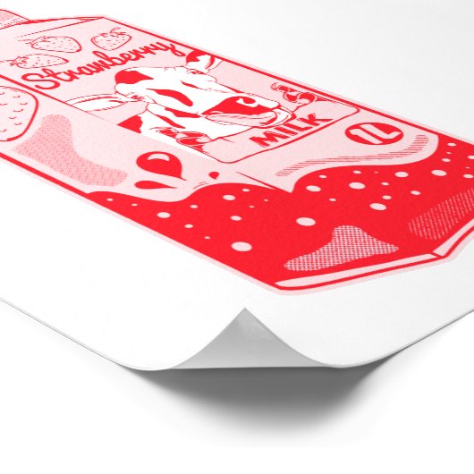 Strawberry Milk Carton Poster (Hoek)