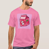Strawberry Milk Delight: Schattigee Koe T-shirt (Voorkant)