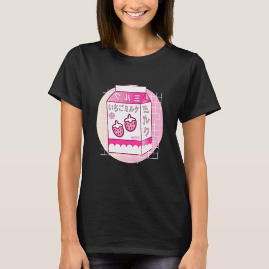 Strawberry Milk Design T-shirt (Voorkant)