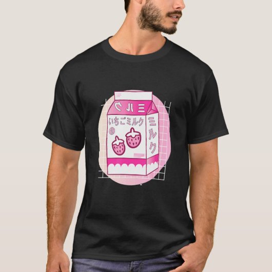 Strawberry Milk Design T-shirt (Voorkant)