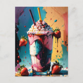 Strawberry Milkshake Briefkaart (Voorkant)