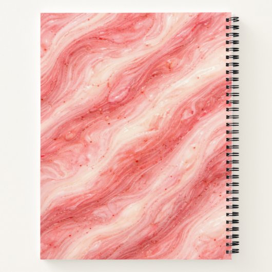 Strawberry Milkshake Marble Texture Notitieboek (Achterkant)