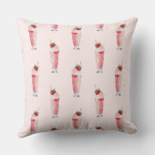 Strawberry Milkshake Throw Pillow  Kussen (Achterkant)