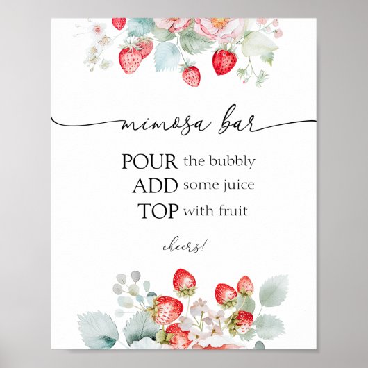 Strawberry Mimosa Bar-teken Poster (Voorkant)