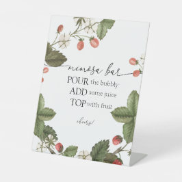 Strawberry Mimosa Bar-teken Reclamebord Met Voetstuk