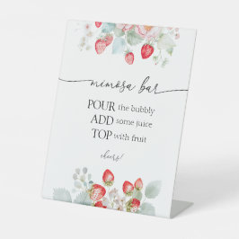Strawberry Mimosa Bar-teken Reclamebord Met Voetstuk