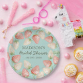 Strawberry Mint Green Garden Vrijgezellenfeest Papieren Bordje (Feest)