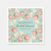 Strawberry Mint Green Garden Vrijgezellenfeest Servet (Voorkant)