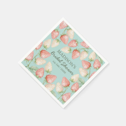 Strawberry Mint Green Garden Vrijgezellenfeest Servet (Hoek)