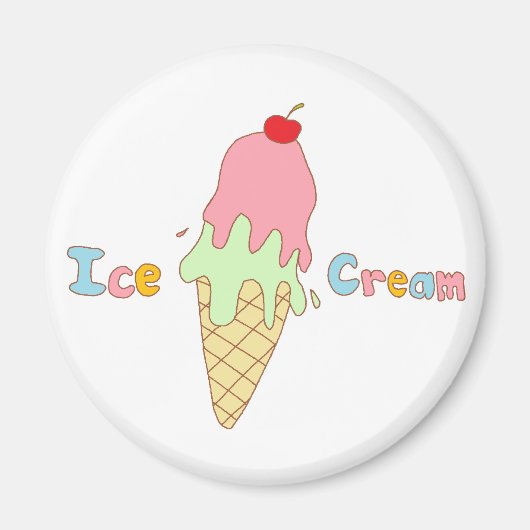 Strawberry Mint Ice Cone Magneet (Voorkant)