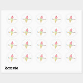 Strawberry Mint Ice Cone Ronde Sticker (Vel)