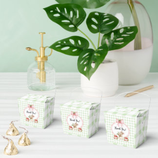 Strawberry Mouse Green Gingham Favoriet Box Bedankdoosjes