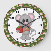 Strawberry Mouse Kitchen Cartoon Wall Clock Grote Klok (Voorkant)