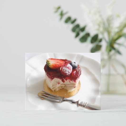 Strawberry Mousse Petit Gateau Briefkaart (Staand voorkant)