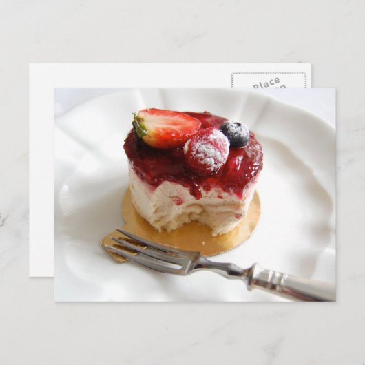 Strawberry Mousse Petit Gateau Briefkaart (Voorkant / Achterkant)