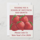Strawberry New Year's Eve Berry Kaart (Voorkant)